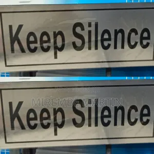 5 Pieces KEEP SILENCE  Sign  Self Adhesive Silver  Easy Stick
