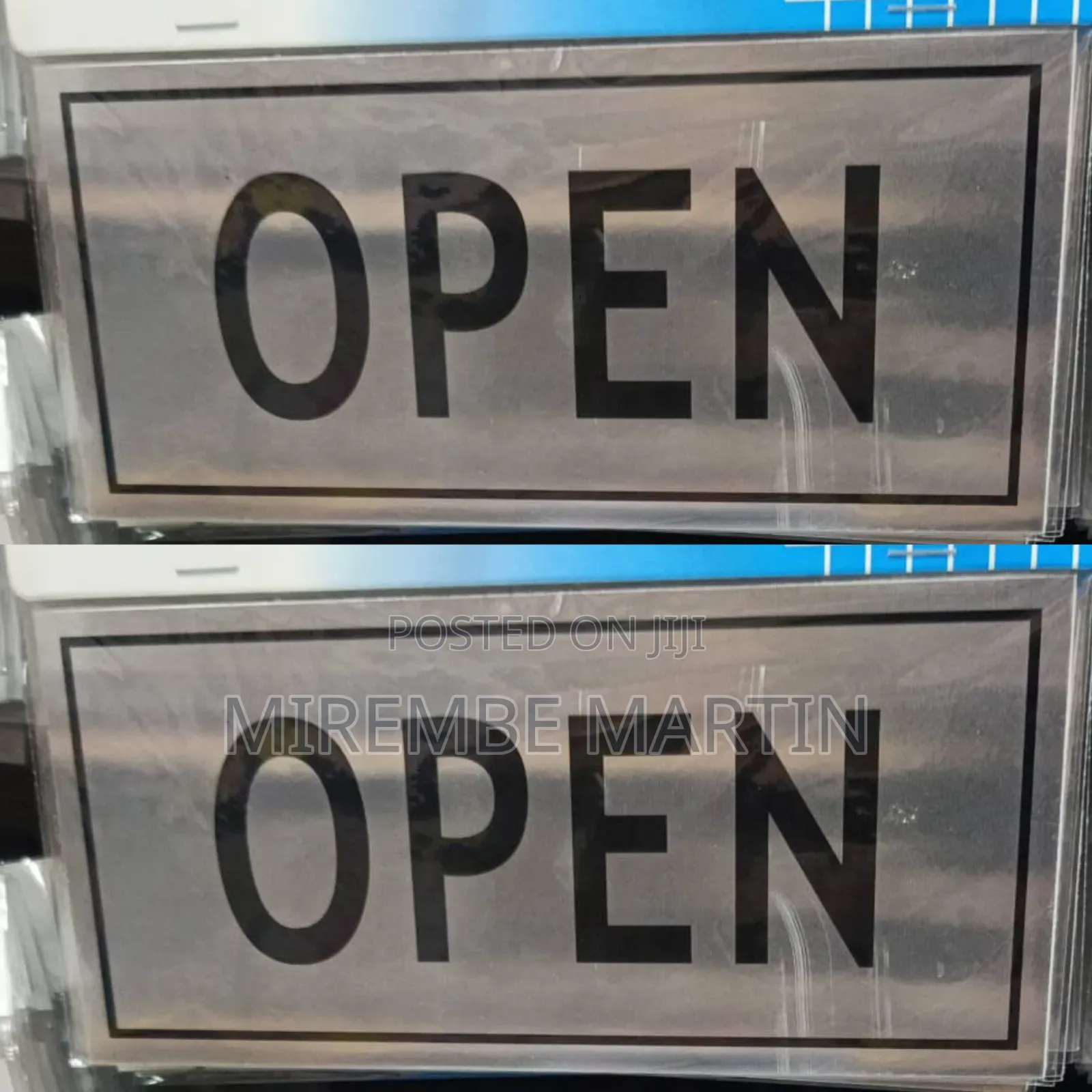 5 Pieces OPEN  Door Sign Signs Self Adhesive Silver  Easy Stick Card