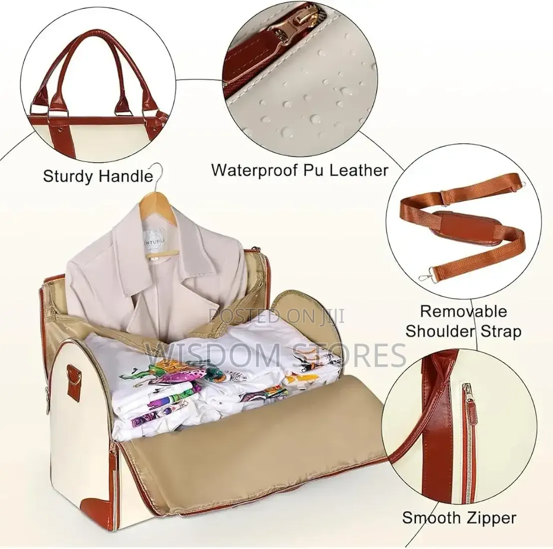 Luxury 2-in-1 Leather Garment Bag