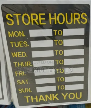 5 Pieces A4 Size STORE HOURS