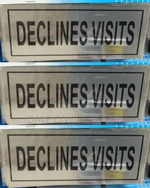 5 Pieces DECLINES VISITS Sign Self Adhesive Silver Easy Stick Card