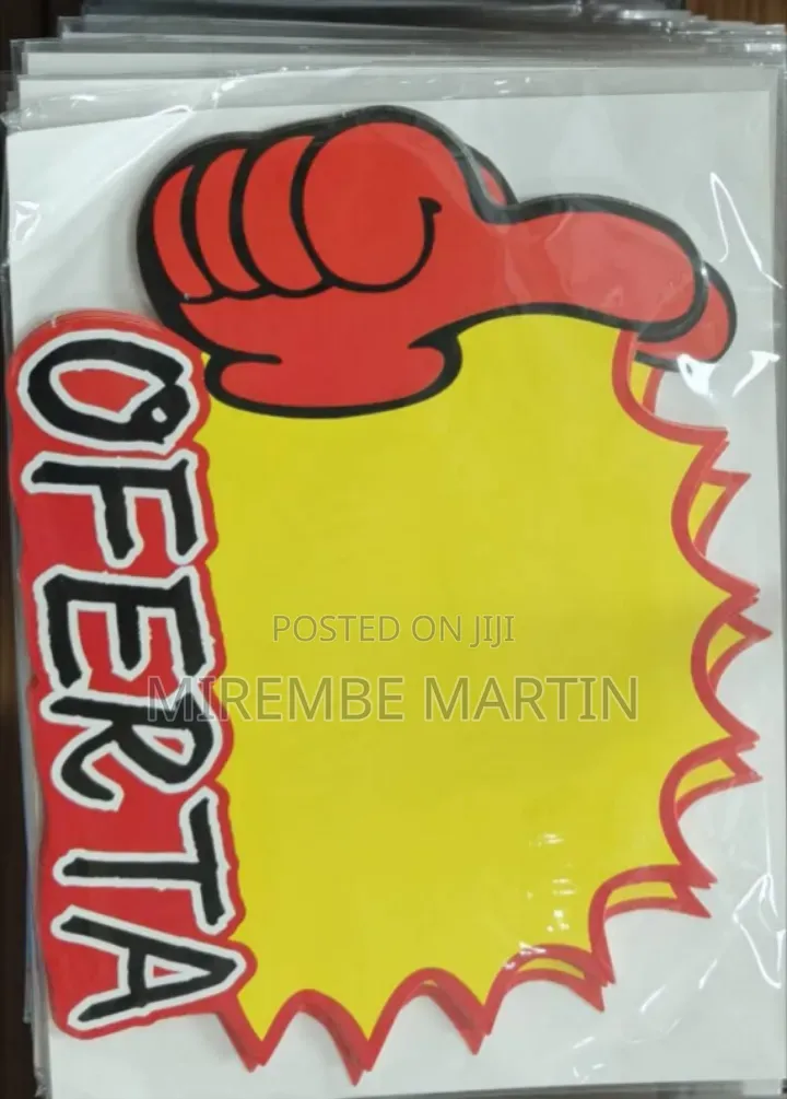 5 Pieces OFERTA Yellow and Red Thumbs Up Sales Tage