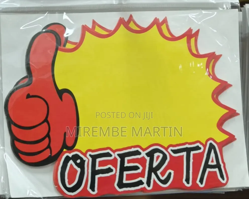 5 Pieces OFERTA Yellow and Red Thumbs Up Sales Tage