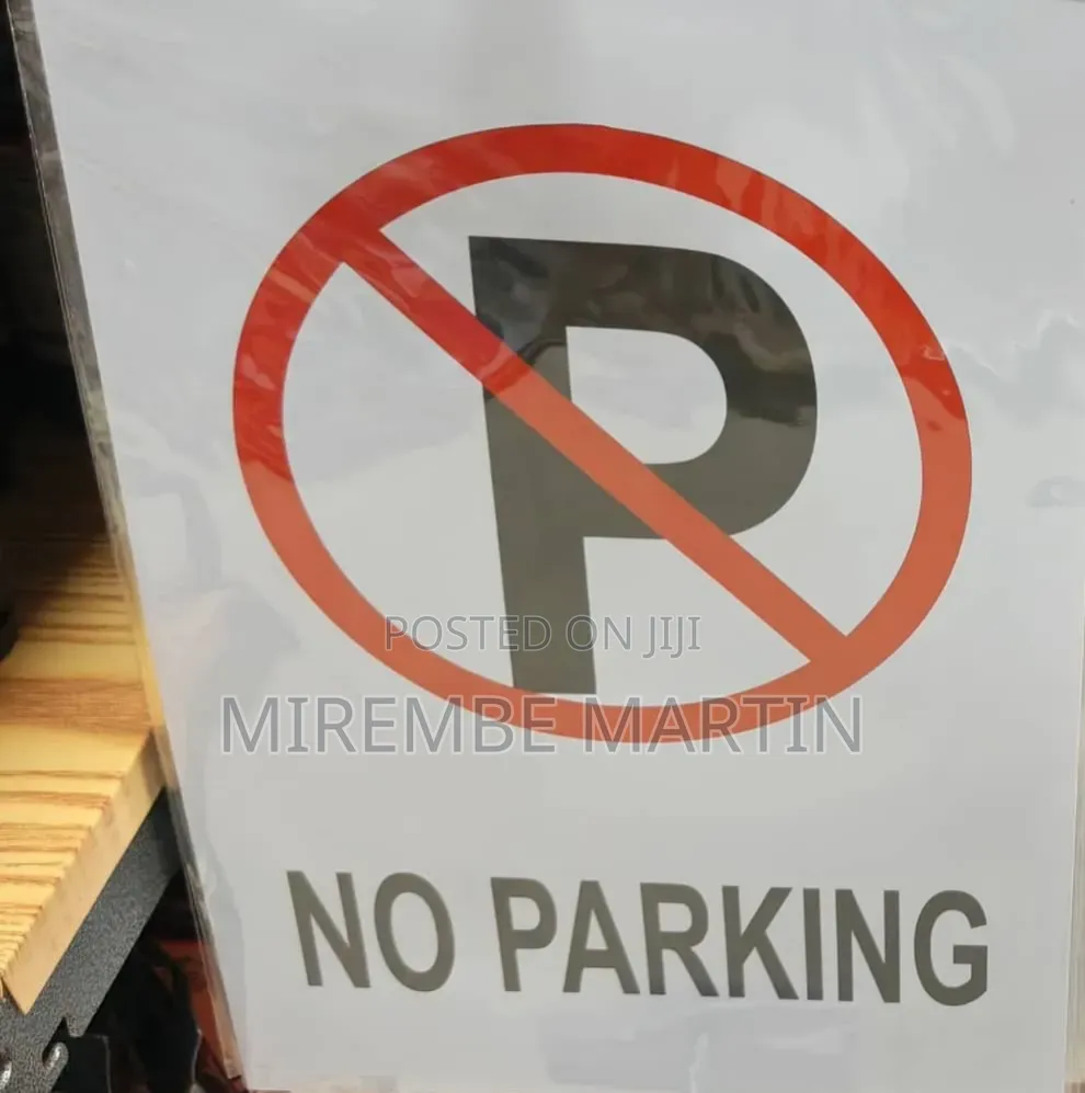 5 Pieces A4 Size No Parking Sign Outdoor Warning Boards No Parking