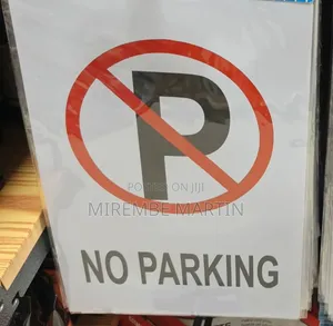 5 Pieces A4 Size No Parking Sign Outdoor Warning Boards No Parking