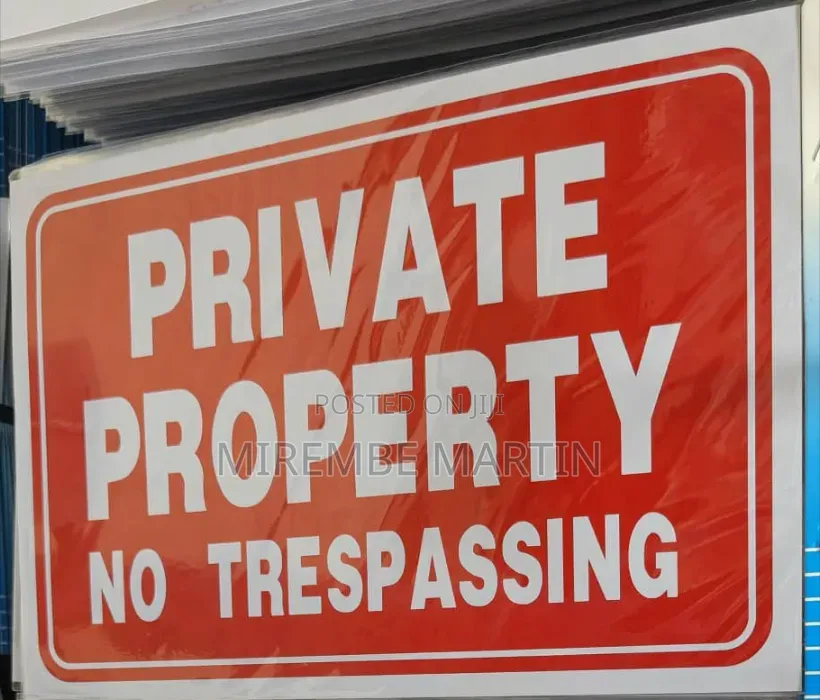 5 Pieces A4 Size Private Property No Trespassing