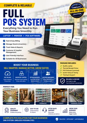 Point of Sale System Full Printer ,Laptop and Software