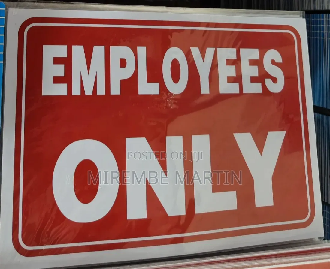 A4 Size 5 Pieces A4 Size ,EMPLOYEES ONLY Sign Sticker