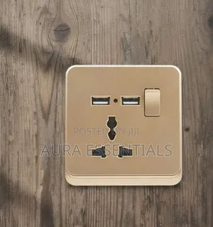 Single-Gang Universal Wall Power Socket With USB Charging Ports