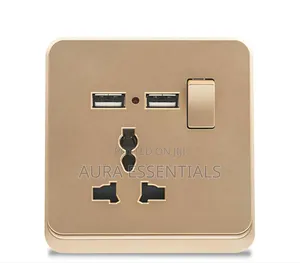 Single-Gang Universal Wall Power Socket With USB Charging Ports