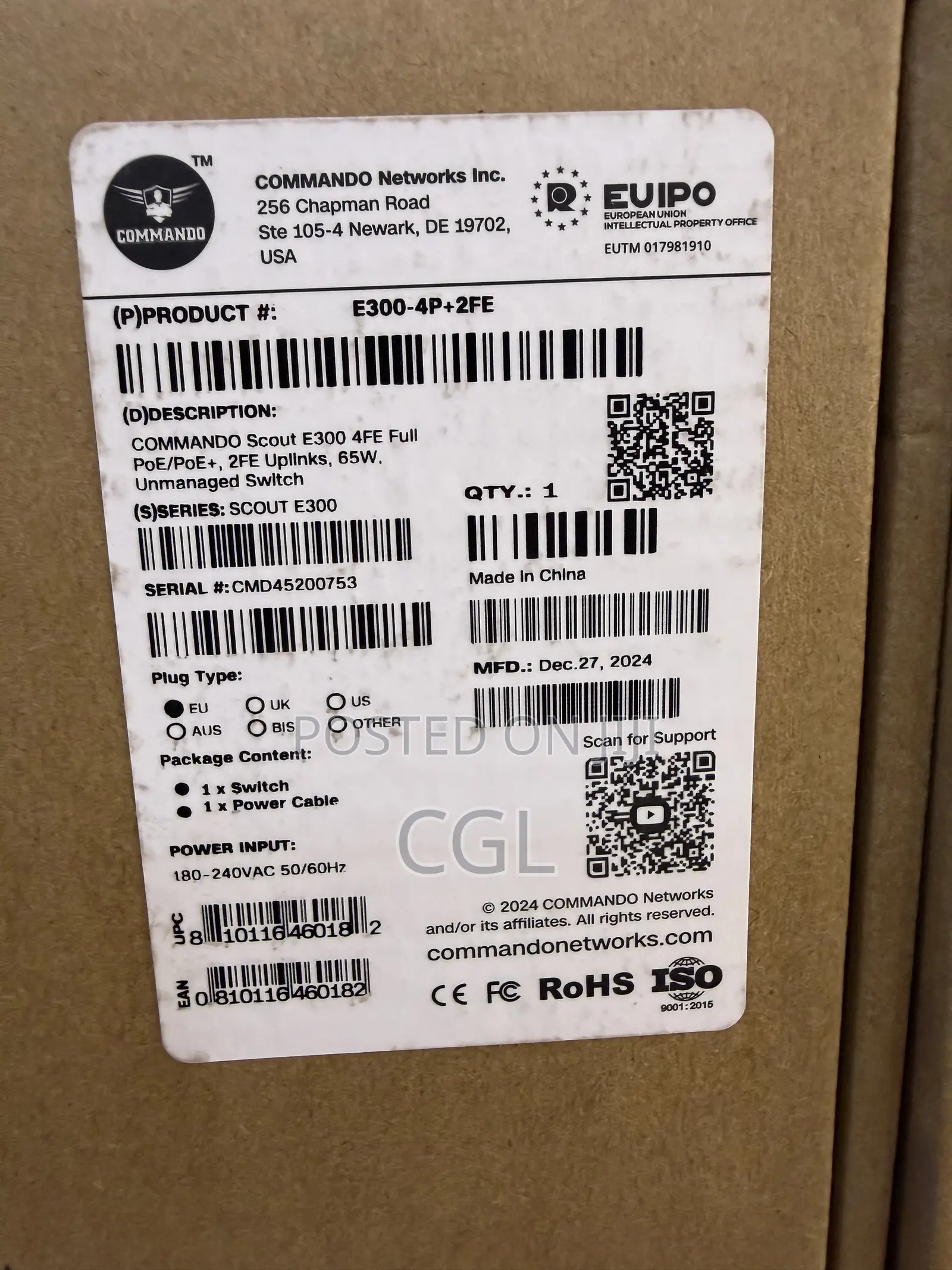 Commando 4 Ports Full Poe Unmanaged Switch