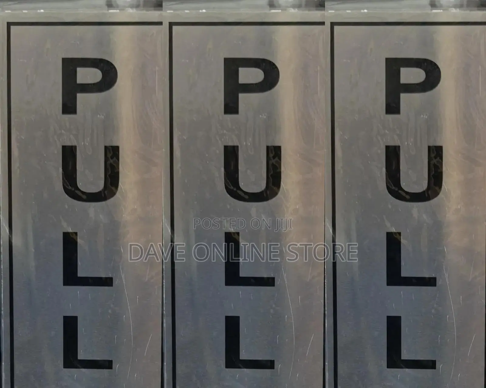 PULL Sign Self Adhesive Silver Easy Stick Card Sticker
