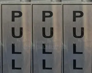 PULL Sign Self Adhesive Silver Easy Stick Card Sticker