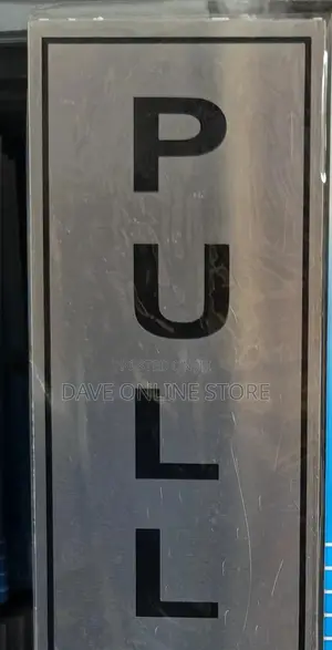 5 Pieces PULL Sign Self Adhesive Silver Easy Stick Card