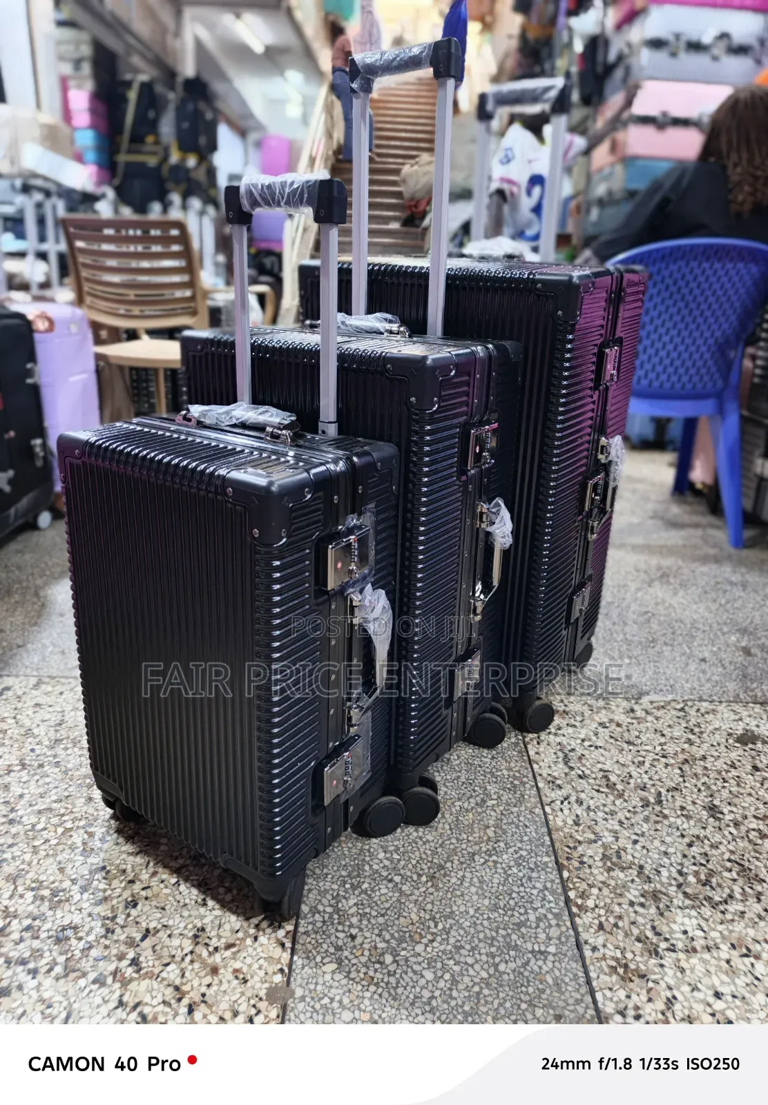Original Aluminium Plastic Suitcases. Full Set / 3pcs in 1set