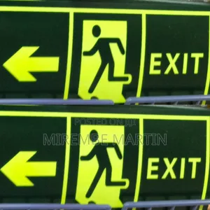 5 Pieces Glow in Dark Emergency Exit Sign Sticker