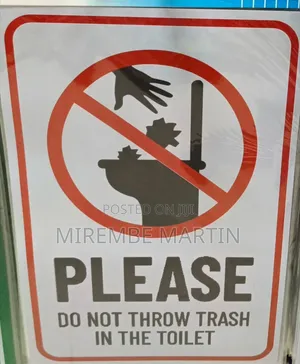 5 Pieces A4 Size Please, Do Not Throw Trash in the Toilet, Sign