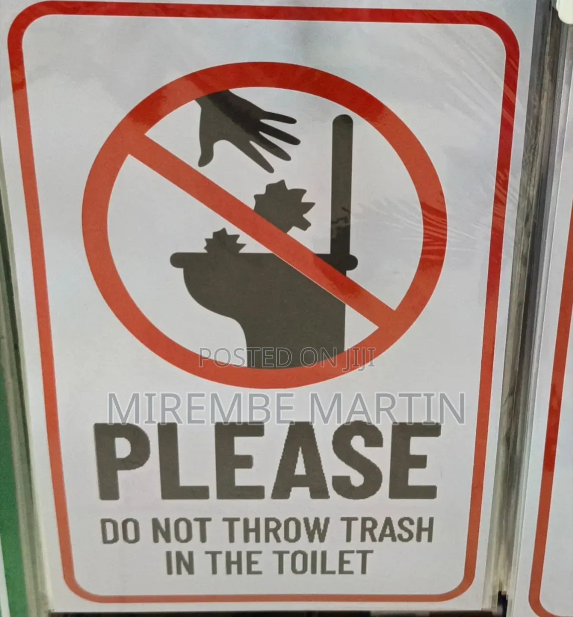 5 Pieces A4 Size Please, Do Not Throw Trash in the Toilet, Sign