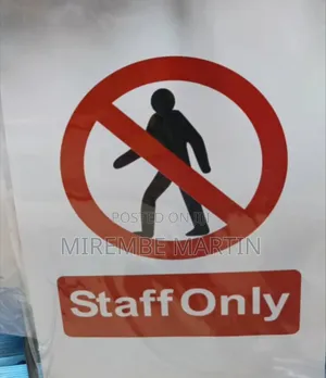 A4 Size Staff Only Sign, Vinyl Sticker, Laminated, Plastic Prohibition