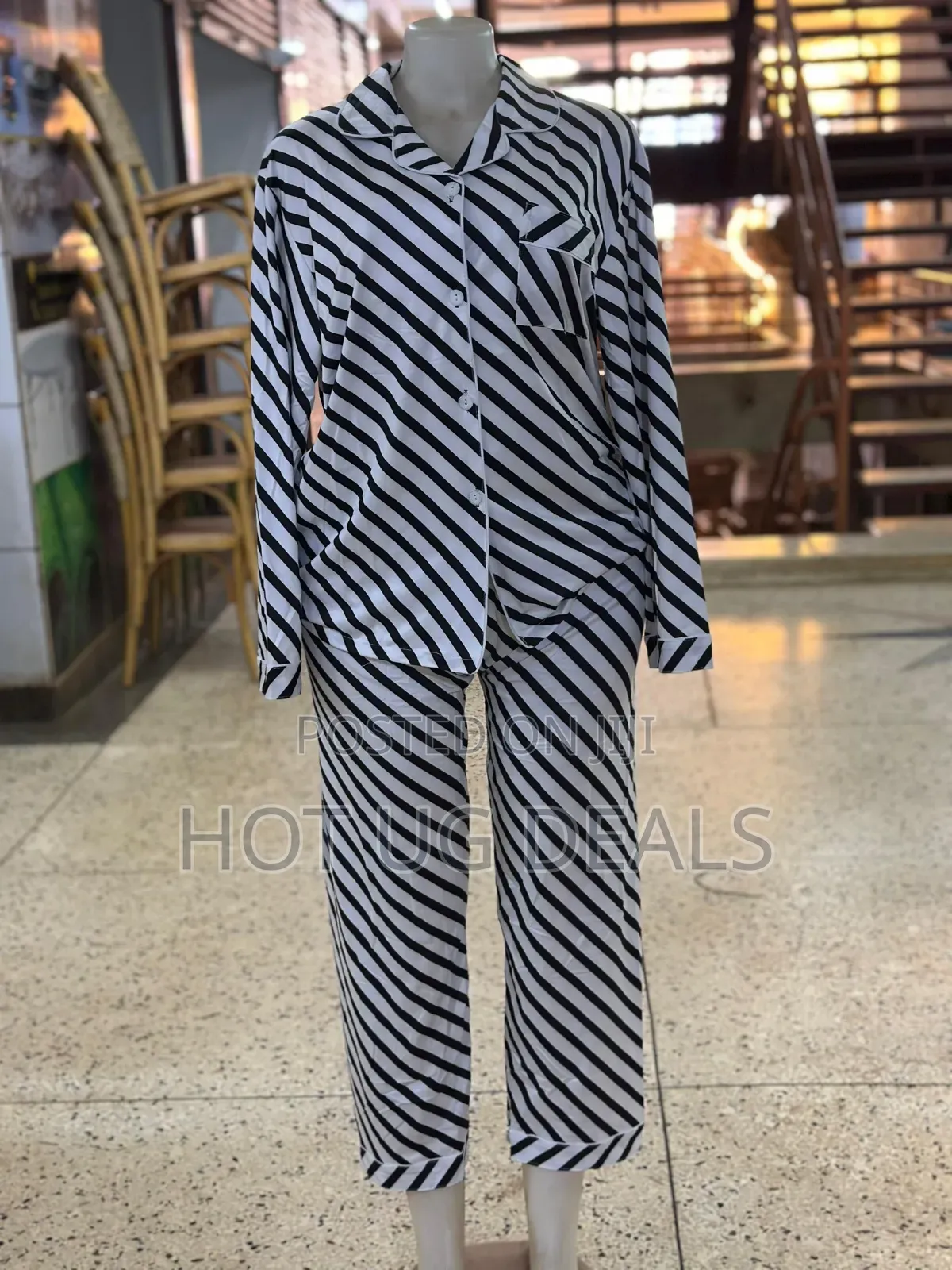 Women's Classic Striped Long-Sleeve Pajama & Loungewear Set