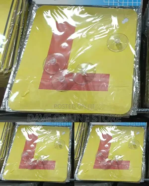 5 Pieces A4 Size Learner Driver "L" Sign Board With Suction Cups