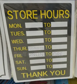 5 Pieces A4 Size STORE HOURS  Sticker Sign