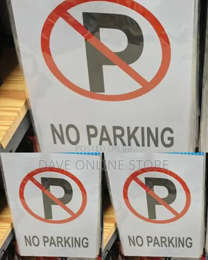 5 Pieces A4 Size No Parking Sign Outdoor Warning Boards No Parking