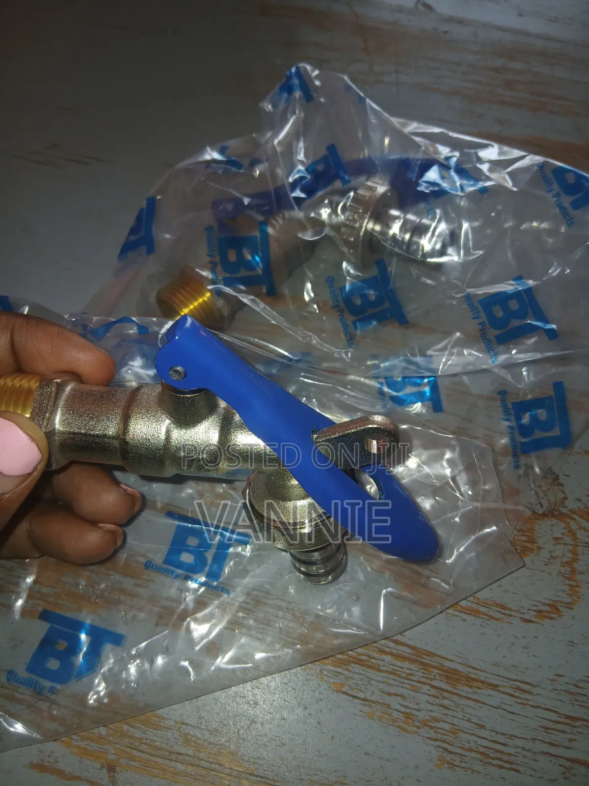 Heavy-Duty Brass Water Tap With Blue Lever Handle