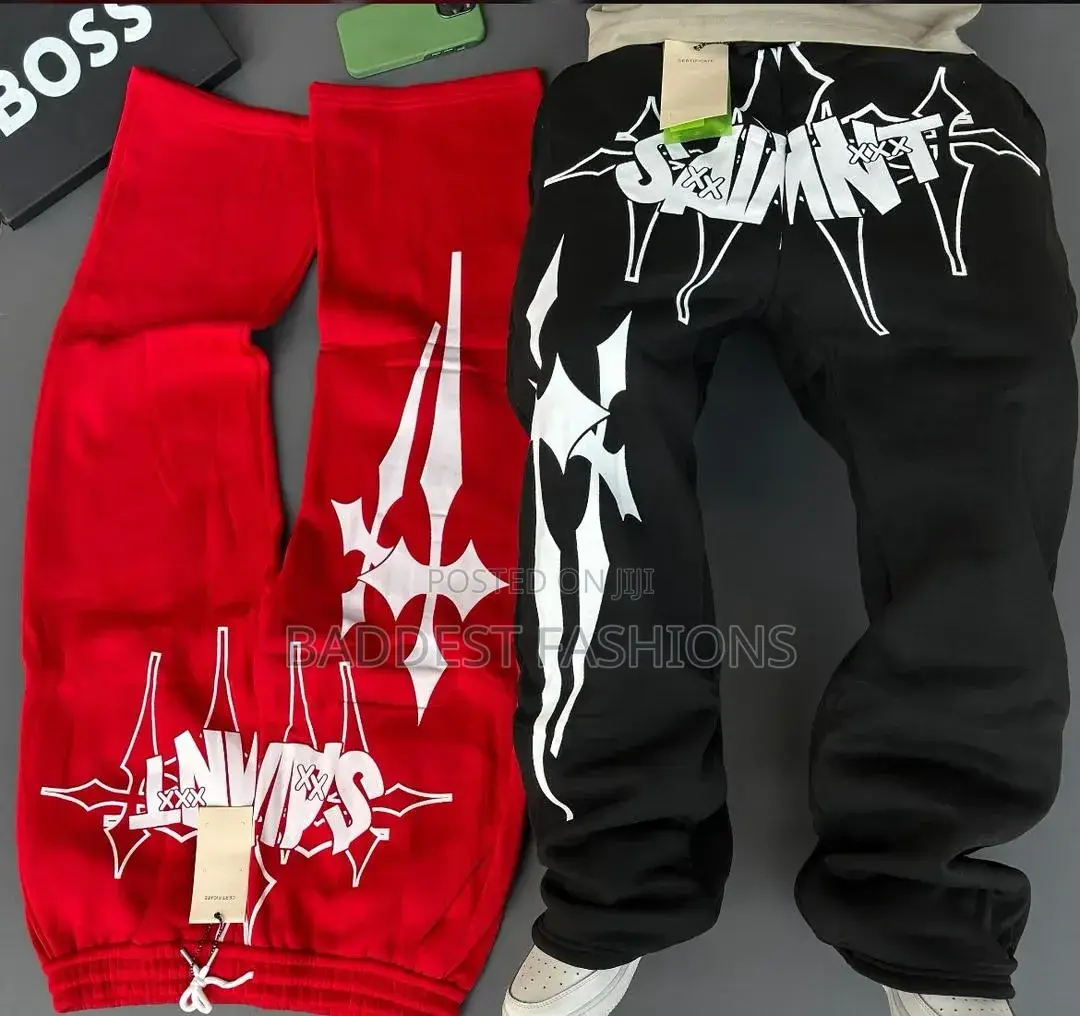 Men's Y2K Graphic Print Oversized Sweatpants / Casual Loose Joggers