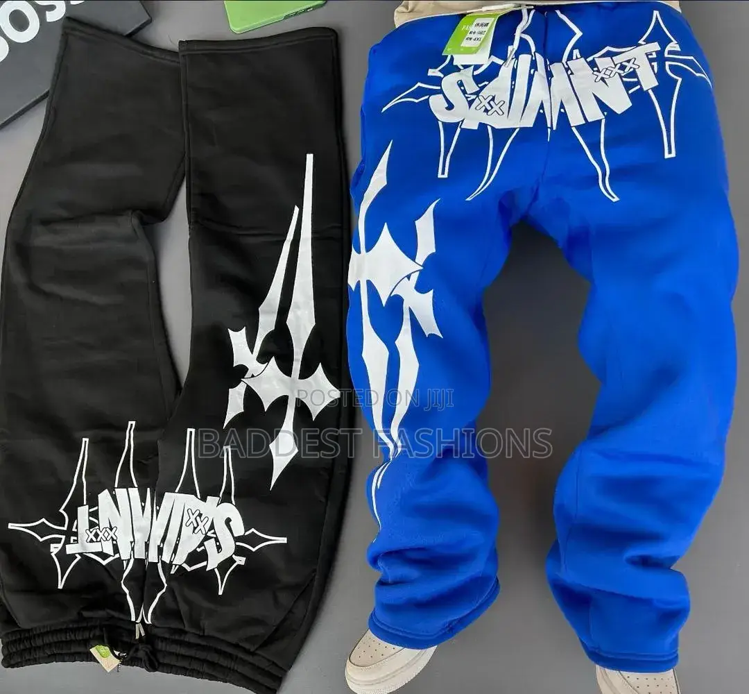 Men's Y2K Graphic Print Oversized Sweatpants / Casual Loose Joggers