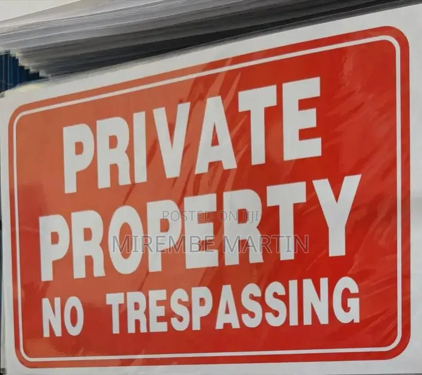 5 Pieces A4 Size Private Property No Trespassing
