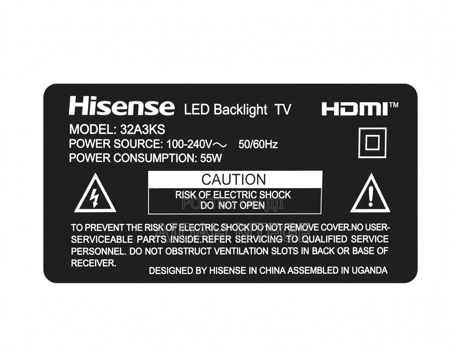 Hisense 32" Smart TV 32A3KS - Cracked Screen for Parts