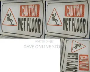 5 Pieces A4 Size CAUTION,WET FLOOR Sticker Sign