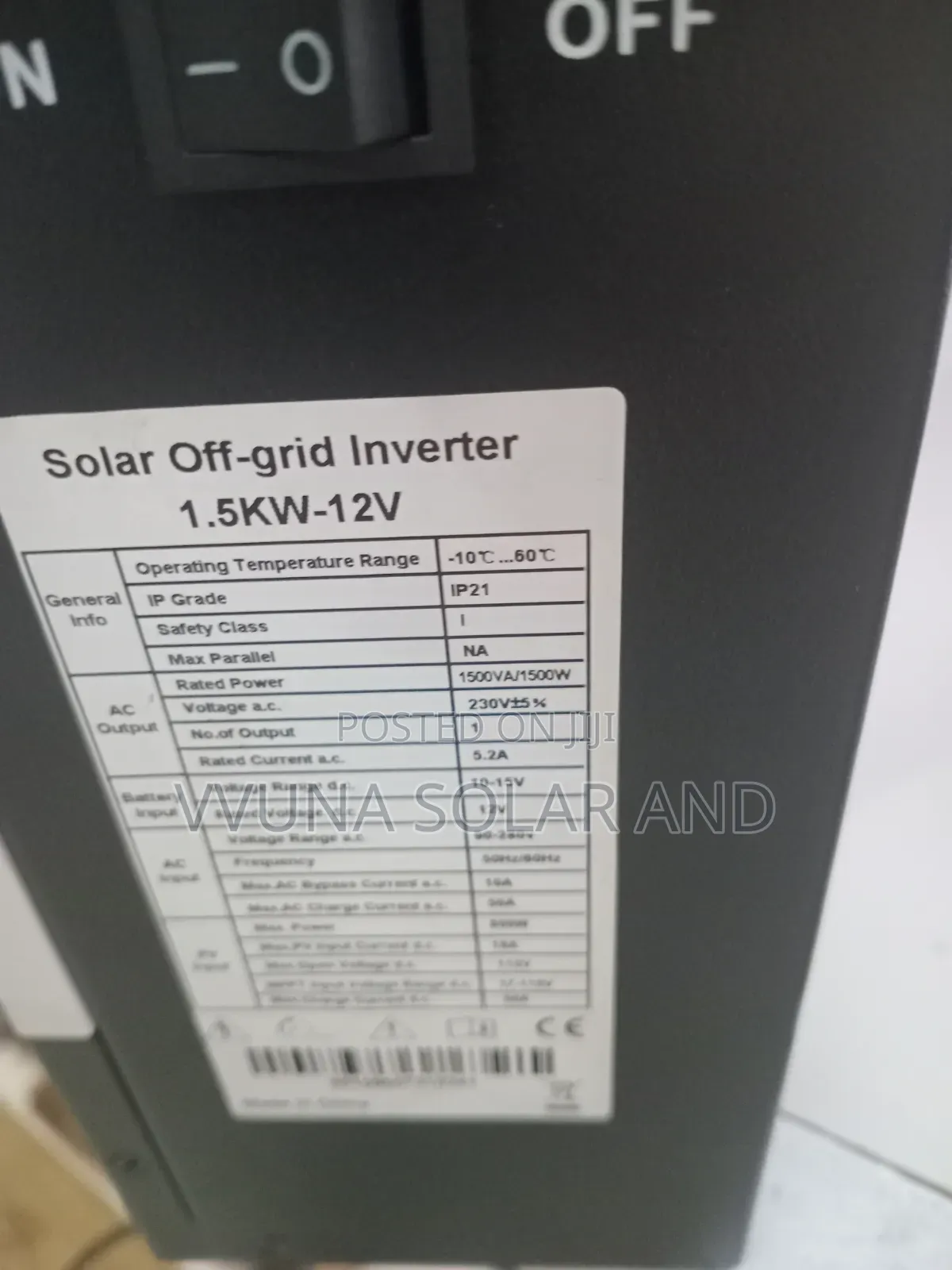 Hybrid Solar Inverter 1.5kw