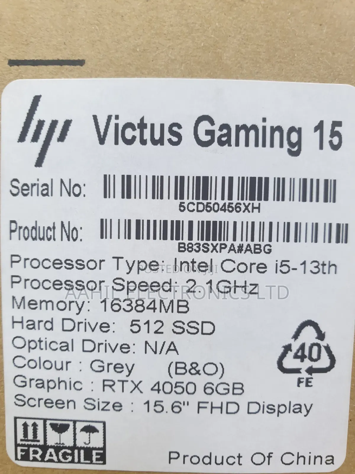 New Laptop HP Victus 15 16GB Intel Core i5 SSD 512GB
