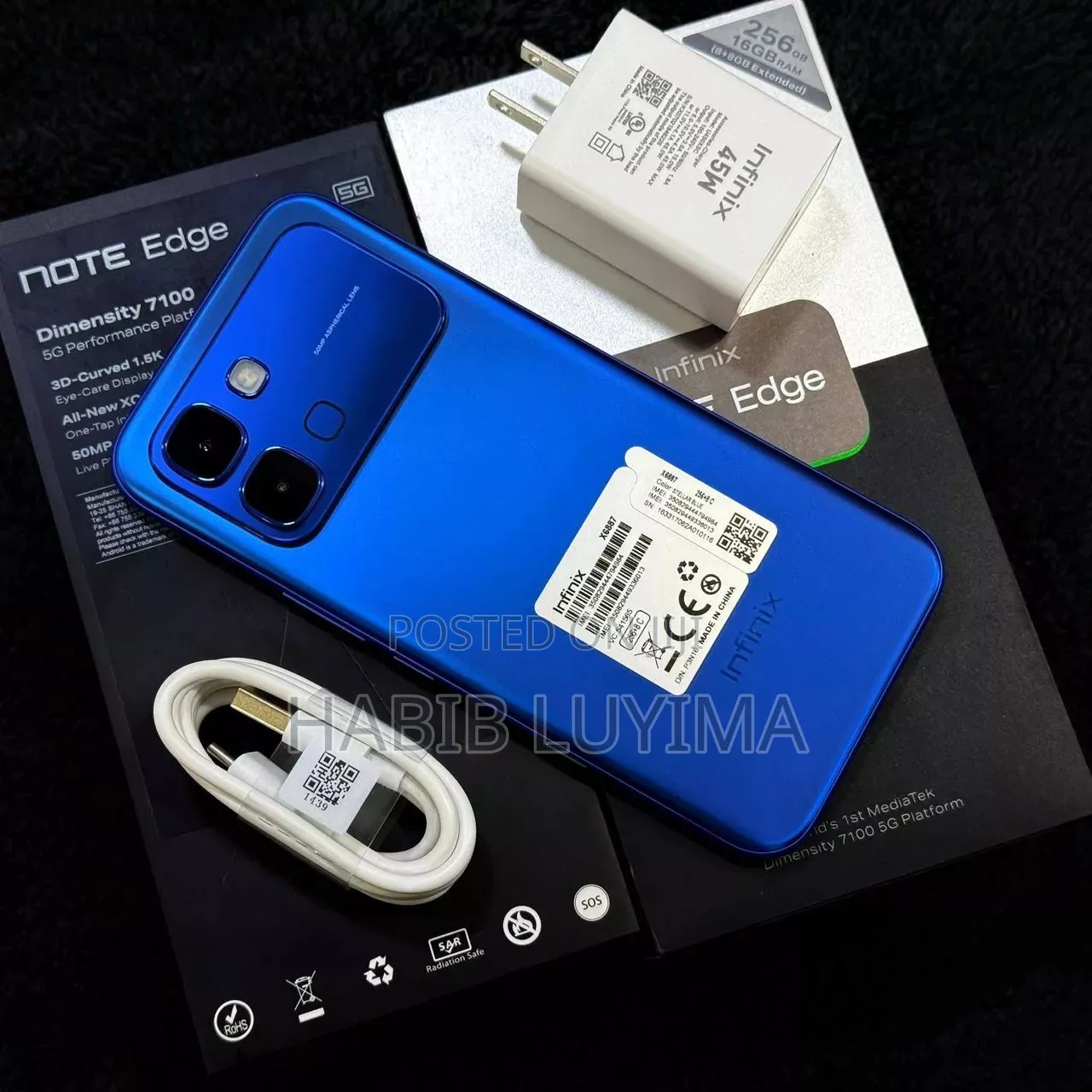 New Infinix Note Edge 256 GB Blue
