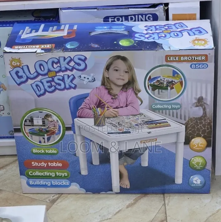 Multi-Functional Children's Activities Block Desk