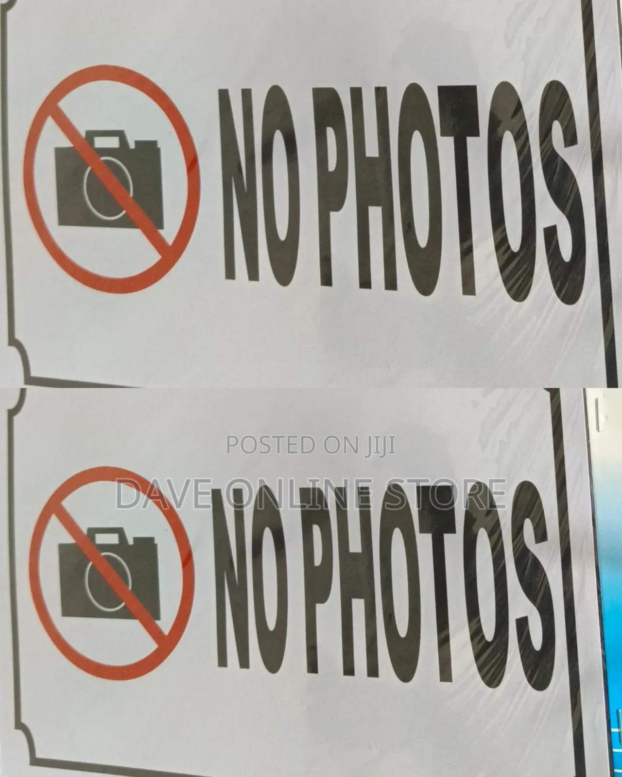 5 Pieces A4 Size ,NO PHOTOS Sign Sticker