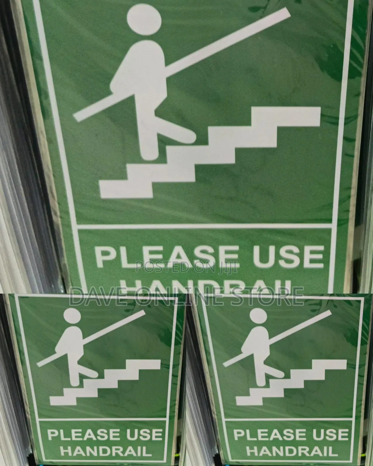 A4 Size Please Use Handrail Stairs  Sign Sticker.