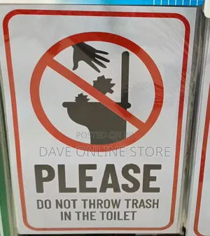 A4 Size Please, Do Not Throw Trash in the Toilet, Sign