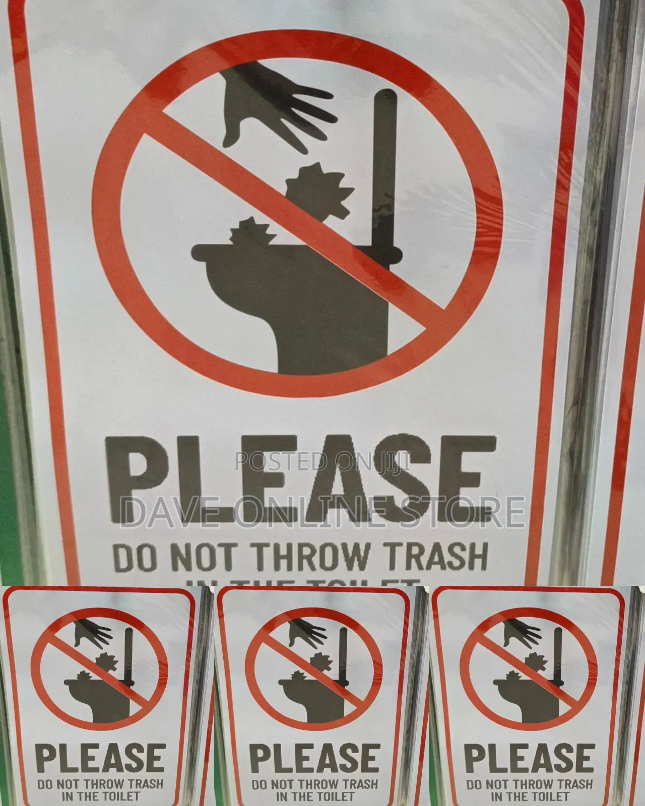 A4 Size Please, Do Not Throw Trash in the Toilet, Sign