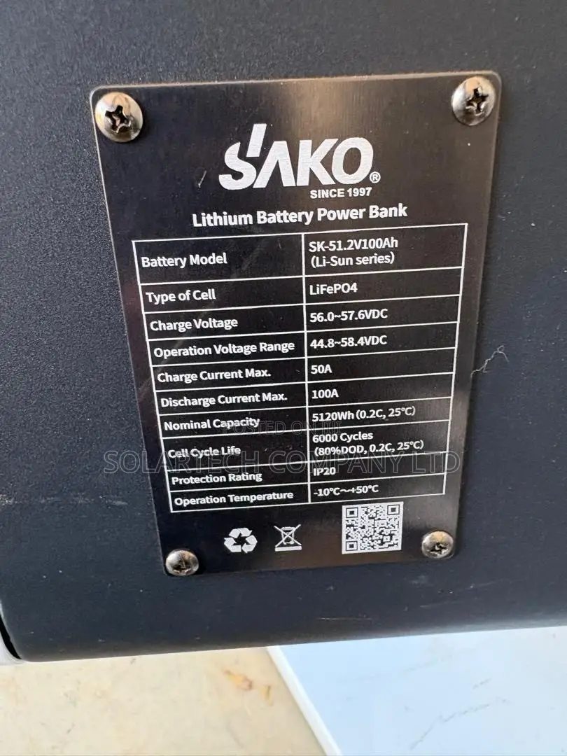 SAKO 51.2V 100Ah LiFePO4 Solar Storage Battery With UPS