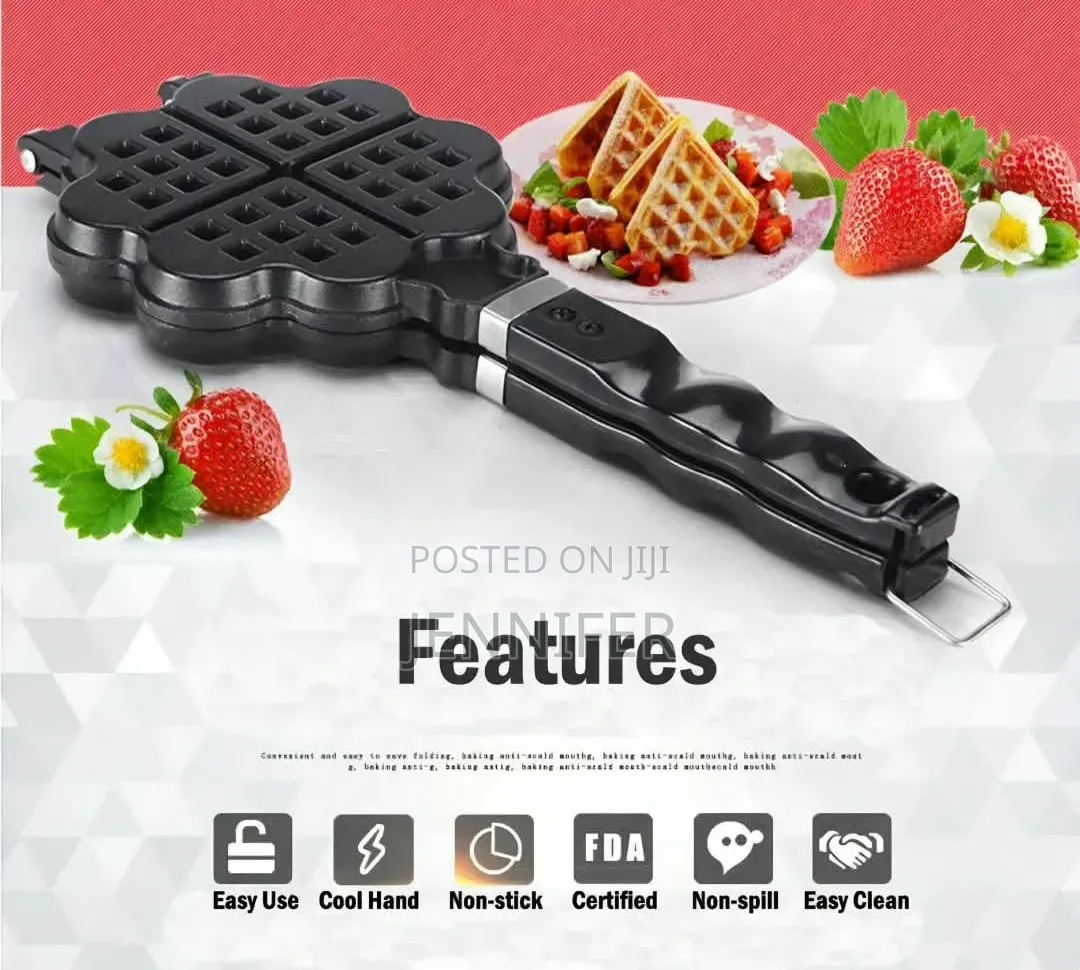 Stovetop Heart-Shaped Waffle Maker Pan