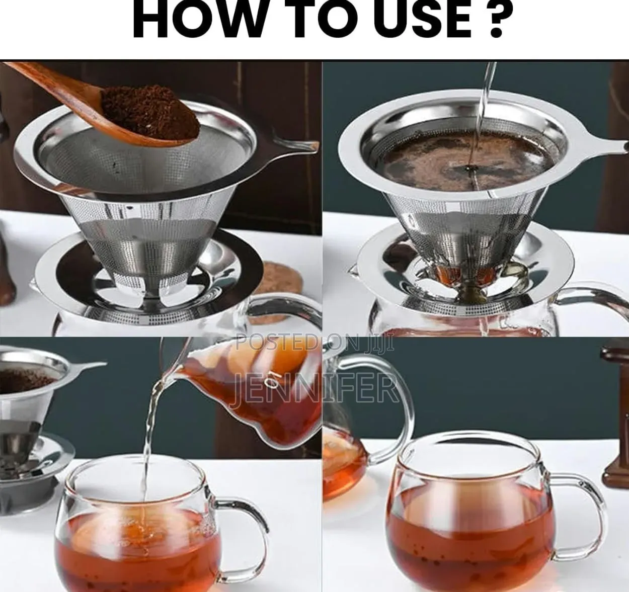 Reusable Stainless Steel Pour-Over Coffee Filter
