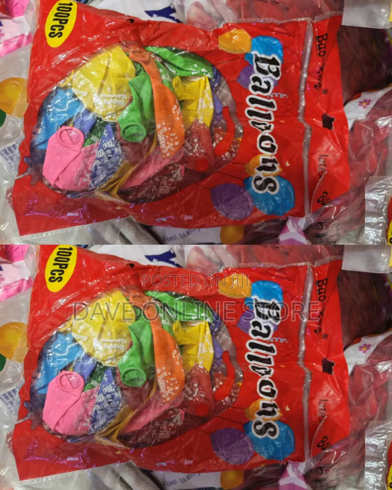 100-Piece Pack of Multi-Colored Latex Balloons