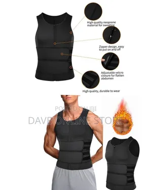 Men Zipper Waist Trainer Vest, Neoprene Body Shaper