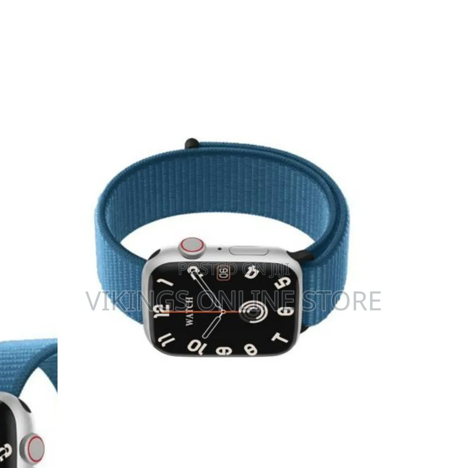 Green Lion Active SE Smart Watch in Silver, Sky Blue Fabric Loop Strap