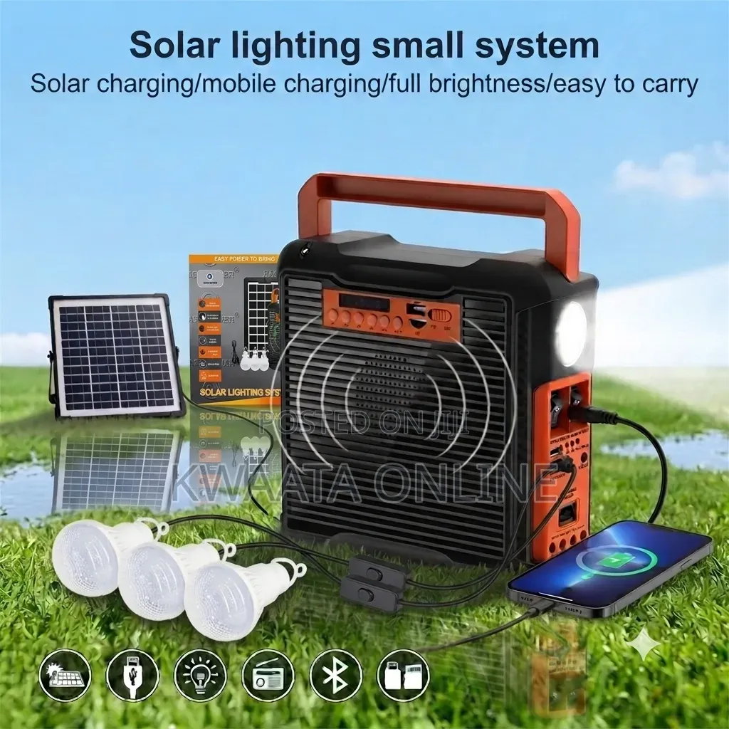 EP-395BT Portable Solar Lighting System FM, 3 Bulbs, Bluetooth, Torch