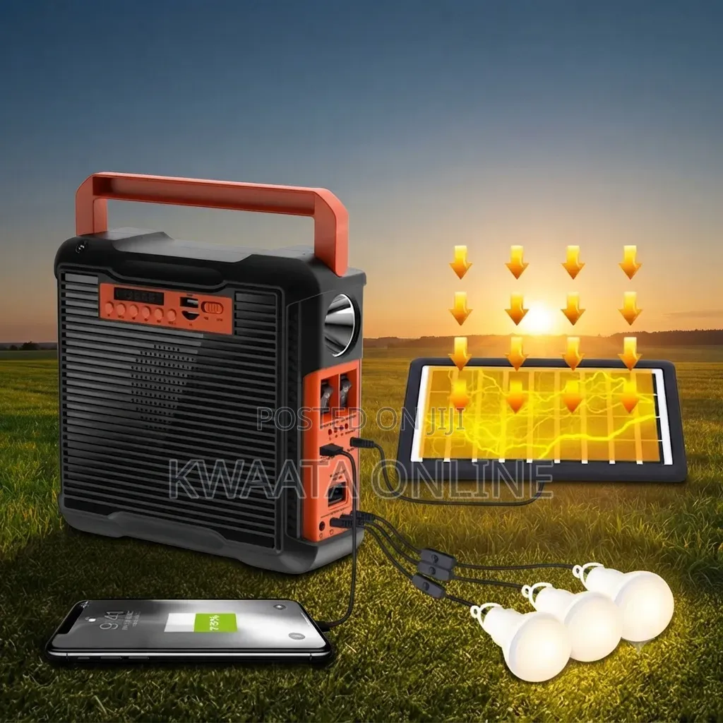 EP-395BT Portable Solar Lighting System FM, 3 Bulbs, Bluetooth, Torch
