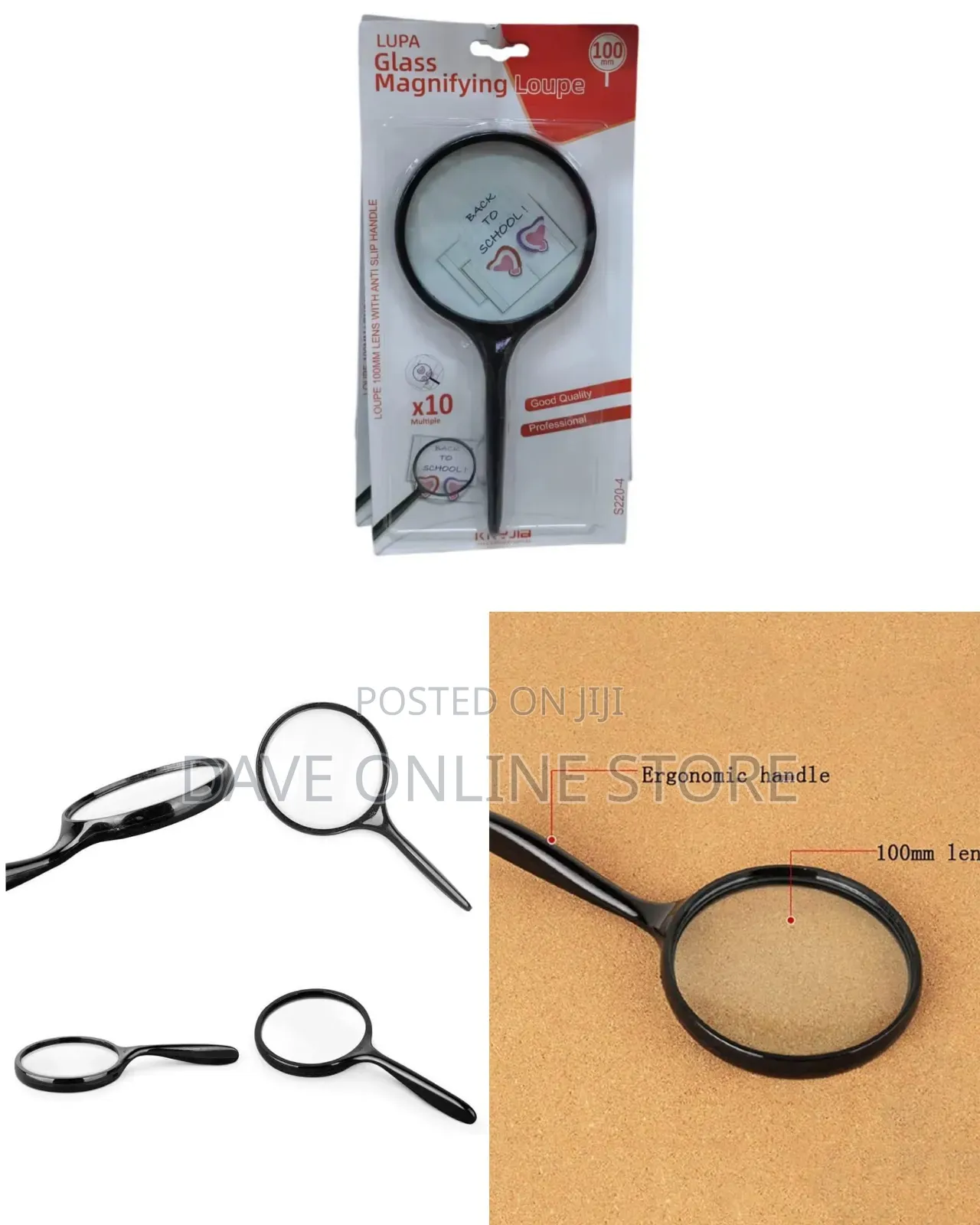 Lupa Magnifying Glass 100mm Crank Magnifier